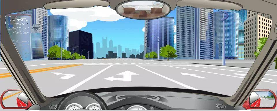 该车道路面导向箭头指示在前方路口仅可直行。-学法减分拍照搜题