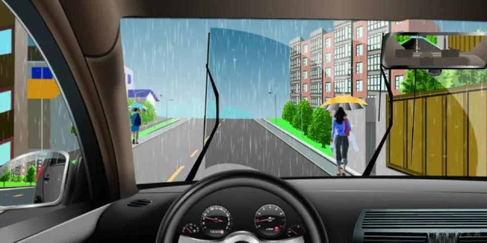 如图所示，驾驶机动车在雨天行驶，驾驶人应当注意的是什么？-学法减分拍照搜题
