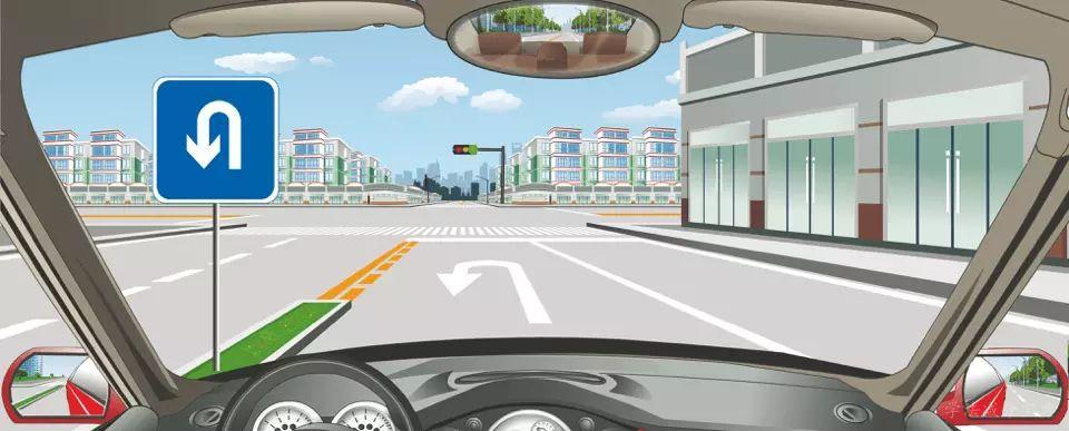 该车道路面导向箭头指示前方路口仅可左转弯。-学法减分拍照搜题