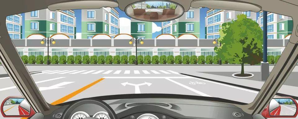 该车道路面导向箭头指示前方道路仅可左右转弯。-学法减分拍照搜题
