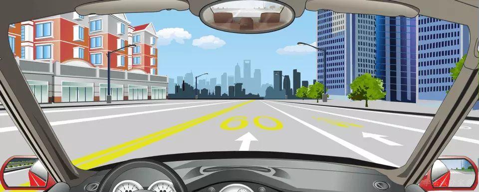 路面标记指示这段道路上最低限速为60公里/小时。-学法减分拍照搜题