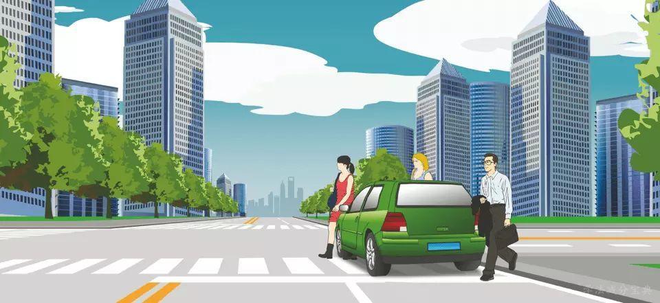 这辆小轿车不能在这个位置停车。-学法减分拍照搜题