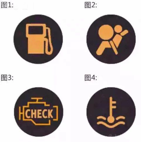 图中哪个报警灯亮，提示发动机控制系统异常或故障？-学法减分拍照搜题