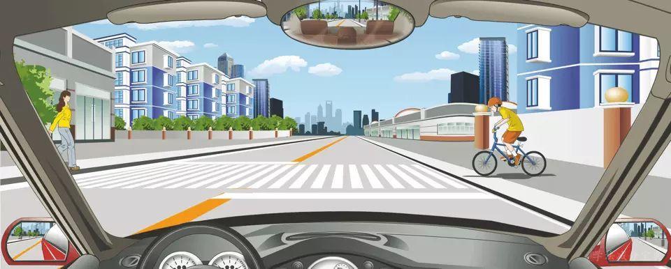 如图所示，驾驶机动车遇到这种情形，以下做法正确的是什么？-学法减分拍照搜题