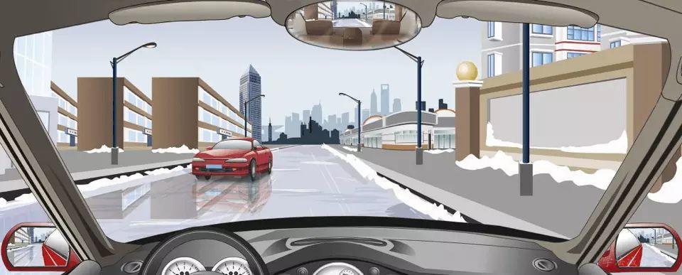 在这种结冰的道路上怎样会车？-学法减分拍照搜题