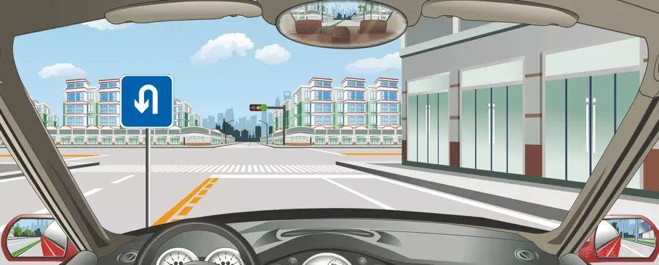 驾驶机动车在前方路口怎样掉头？-学法减分拍照搜题