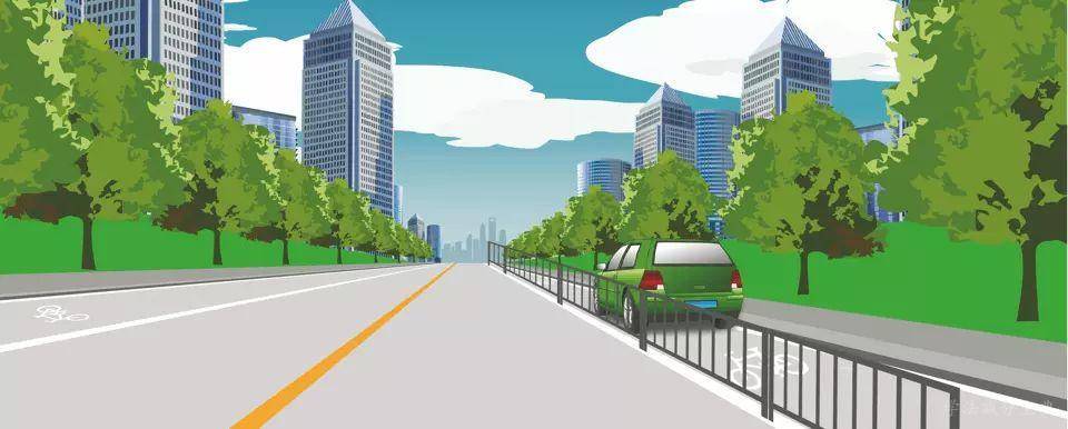 这个路段可以在非机动车道上临时停车。-学法减分拍照搜题