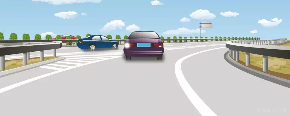 这辆小型载客汽车进入高速公路行车道的行为是正确的。-学法减分拍照搜题