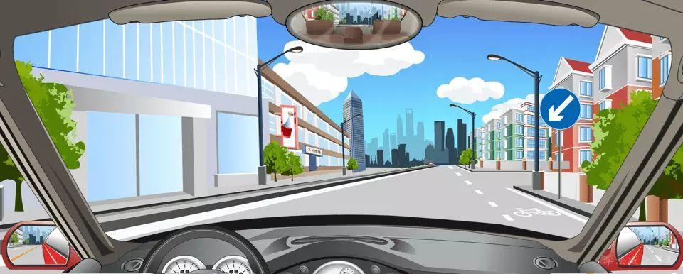 右侧标志表示只能靠左侧道路行驶。-学法减分拍照搜题