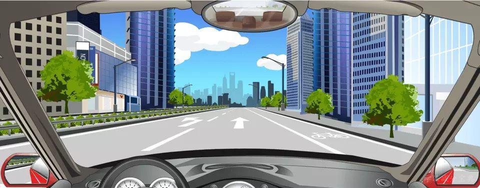该车道路面导向箭头指示前方道路仅可直行。-学法减分拍照搜题