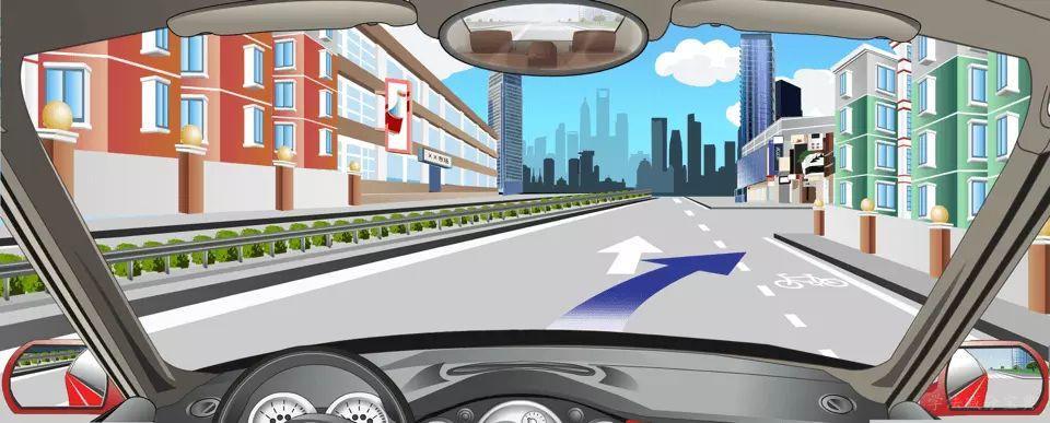 道路右侧车行道边缘白色虚线指示允许跨越。-学法减分拍照搜题