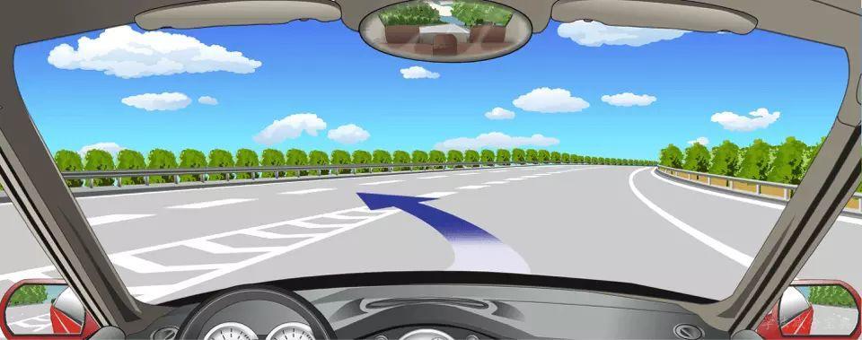 允许沿着图中箭头方向驶入高速公路行车道。-学法减分拍照搜题