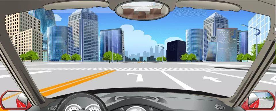 该车道路面导向箭头指示前方道路仅可左转。-学法减分拍照搜题