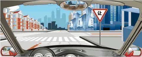 驶近一个图中所示的路口时，怎么做是正确的？-学法减分拍照搜题