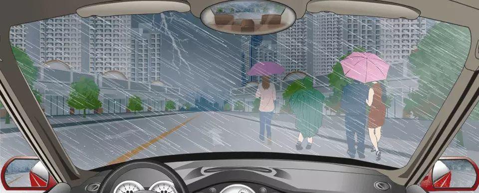 雨天遇到这种行人占道行走时怎样通行？-学法减分拍照搜题