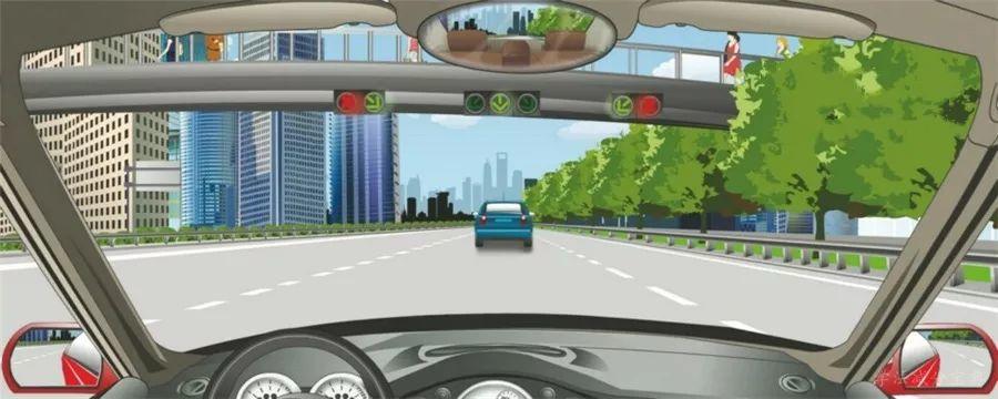 遇到图中这种有车道信号灯的路段，应该选择哪条车道行驶？-学法减分拍照搜题