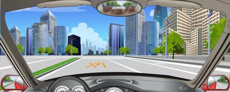 路面标记指示前方路口禁止车辆掉头。-学法减分拍照搜题