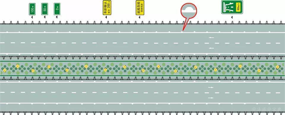 图中圈内的白色半圆状标记是什么标线？-学法减分拍照搜题